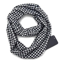 Polka Dot Zipper Pocket Scarf