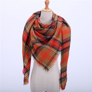 Wool Plaid Blanket Scarf
