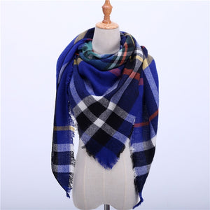 Wool Plaid Blanket Scarf