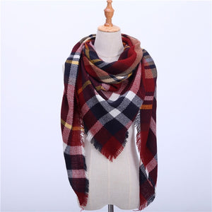 Wool Plaid Blanket Scarf