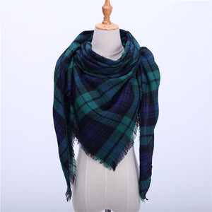 Wool Plaid Blanket Scarf