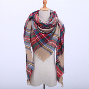 Wool Plaid Blanket Scarf