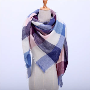 Wool Plaid Blanket Scarf