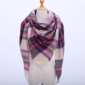 Wool Plaid Blanket Scarf