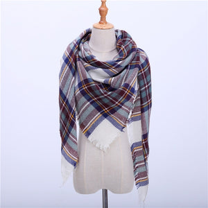 Wool Plaid Blanket Scarf