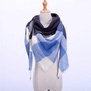 Wool Plaid Blanket Scarf