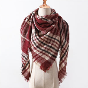 Wool Plaid Blanket Scarf