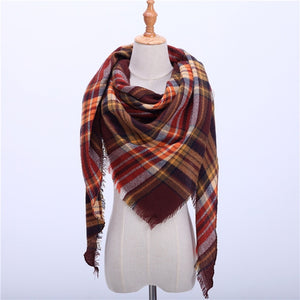 Wool Plaid Blanket Scarf