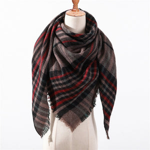 Wool Plaid Blanket Scarf