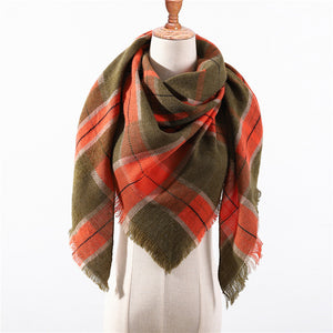 Wool Plaid Blanket Scarf