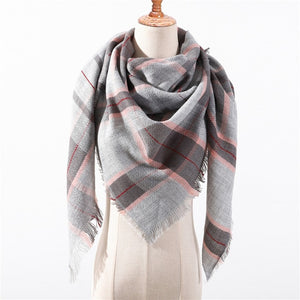 Wool Plaid Blanket Scarf
