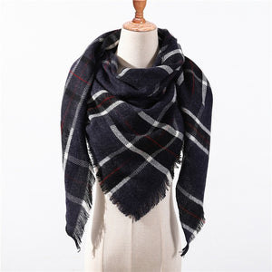 Wool Plaid Blanket Scarf