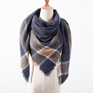 Wool Plaid Blanket Scarf