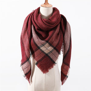 Wool Plaid Blanket Scarf