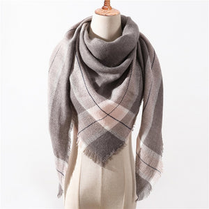 Wool Plaid Blanket Scarf