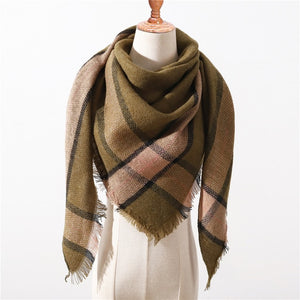 Wool Plaid Blanket Scarf