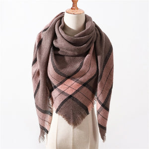 Wool Plaid Blanket Scarf
