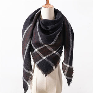 Wool Plaid Blanket Scarf