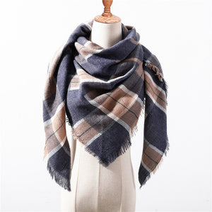 Wool Plaid Blanket Scarf