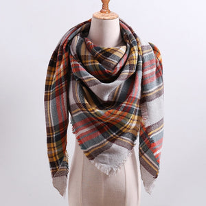 Wool Plaid Blanket Scarf